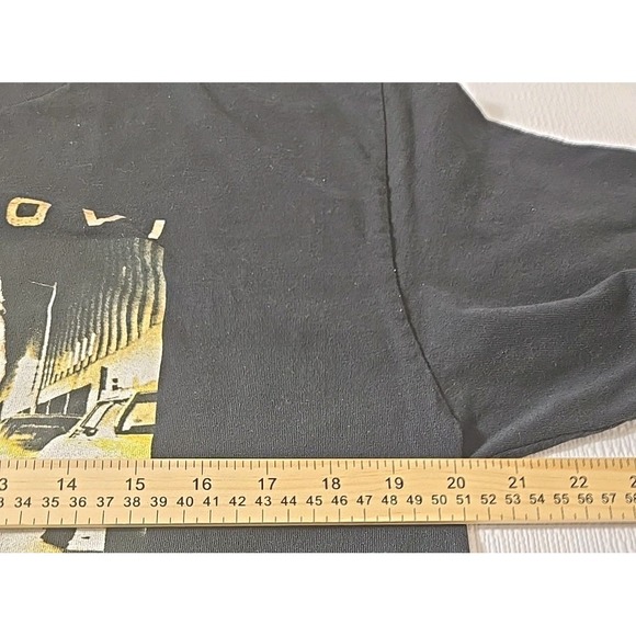 Vtg Bon Jovi T-Shirt Men's L 80s Runaway Rock Band Tee Jon Concert Rare - Picture 4 of 16